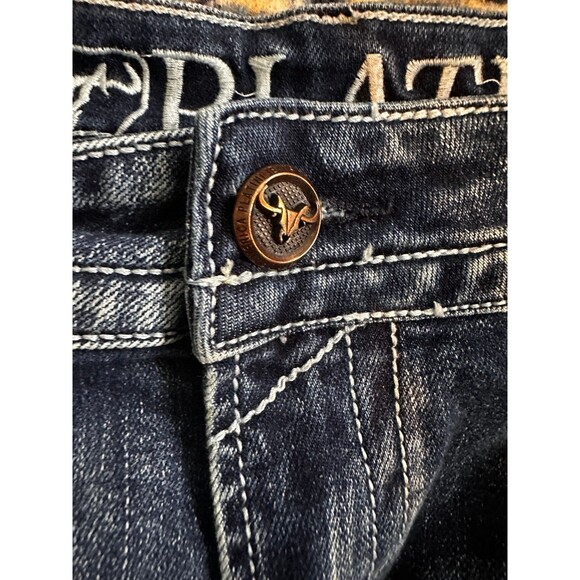 Platini Men’s Western Bootcut Embroidered Blue Jeans Size 38 X 30 - Picture 10 of 12